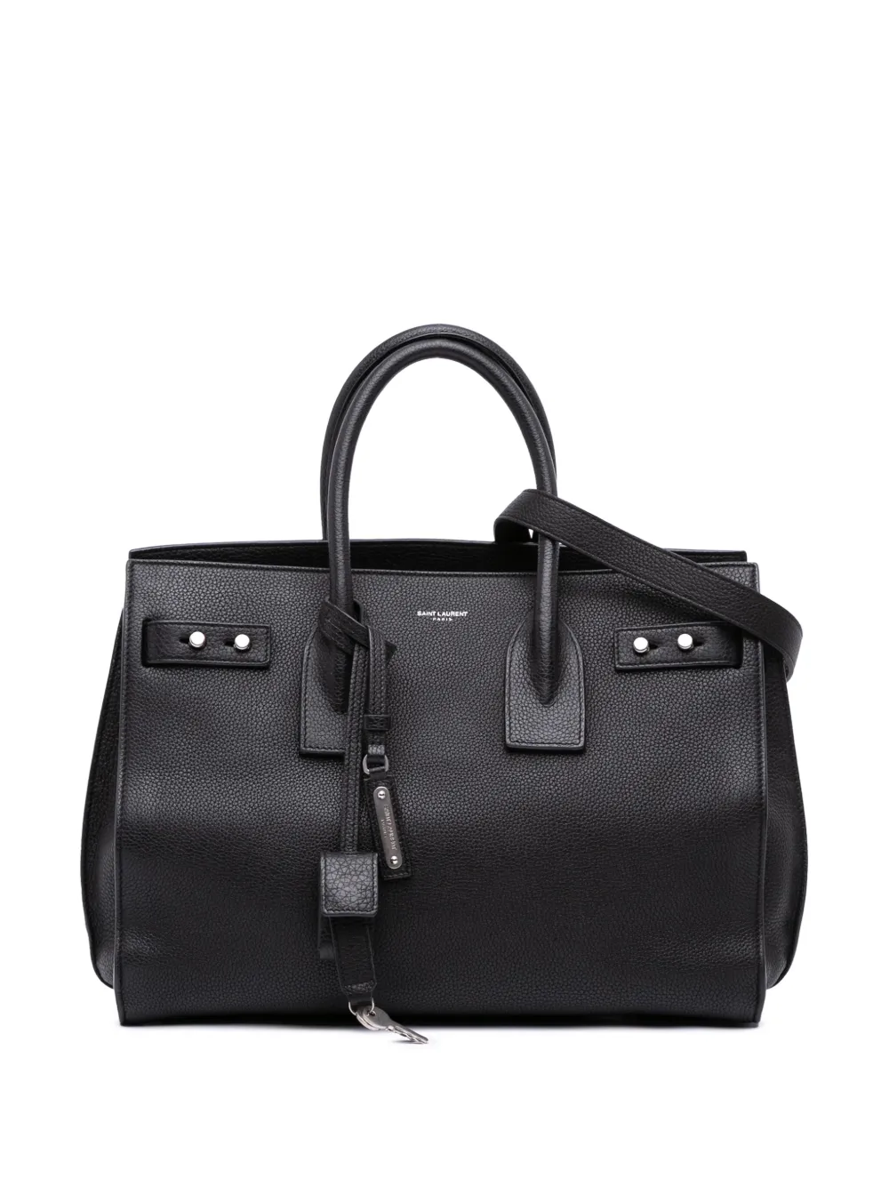 Saint Laurent Pre-Owned 2017 スモール グレインカーフ サック ド ジュール サッチェルバッグ - ブラック Saint Laurent Pre-Owned 2017 スモール グレインカーフ サック ド ジュール サッチェルバッグ - ブラック
