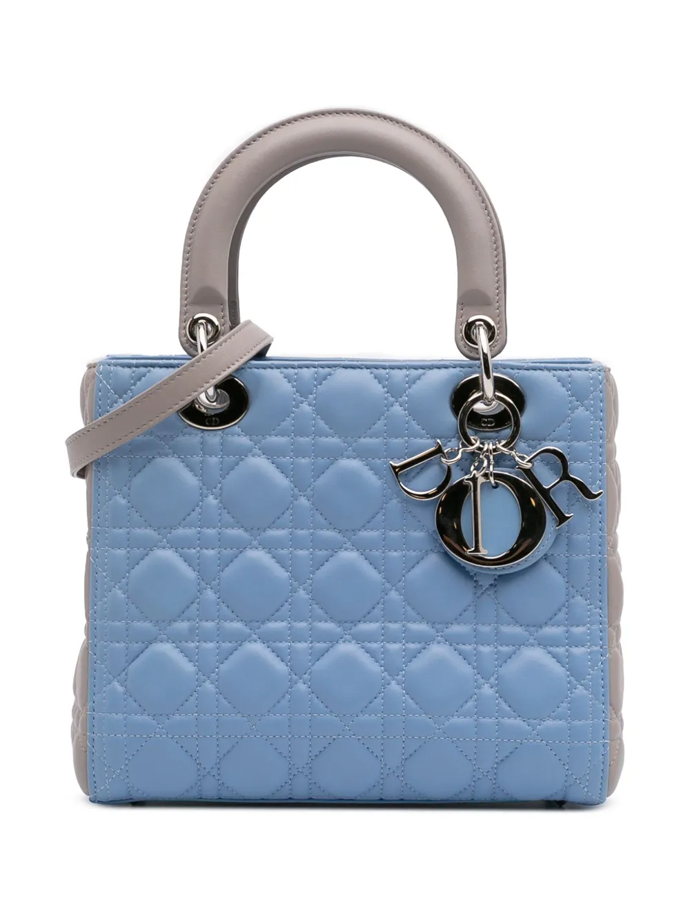Christian Dior Pre-Owned 2014 Medium Bicolor Lambskin Cannage Lady Christian Dior Pre-Owned 2014 Medium Bicolor Lambskin Cannage Lady