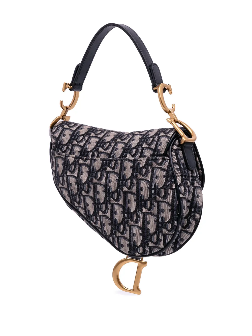 Pre-owned Dior 2020 Mini Oblique Canvas Saddle Bag Satchel