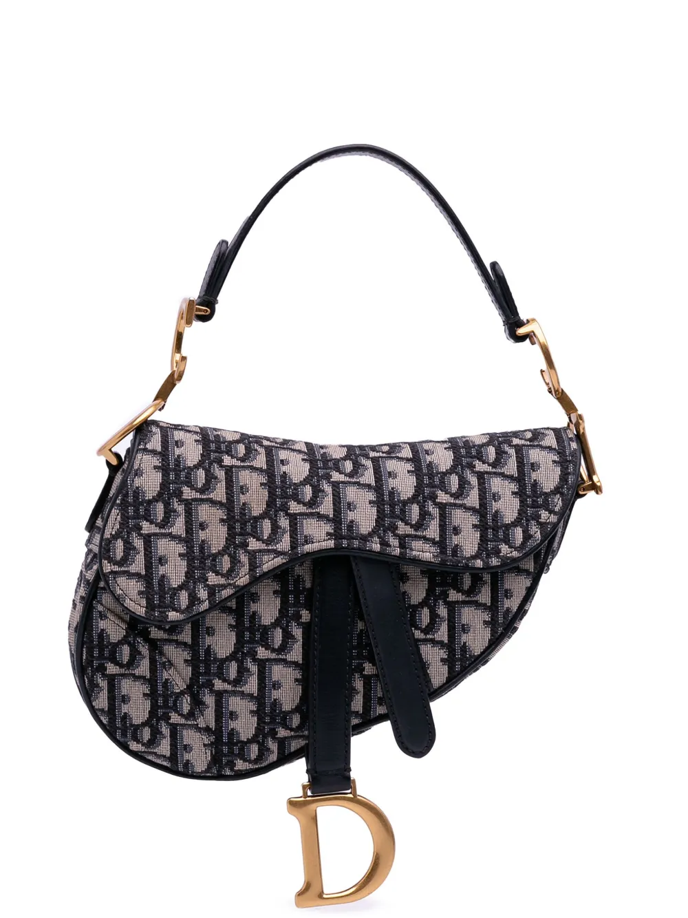 Christian Dior Pre-Owned 2020 Mini Oblique Canvas Saddle Bag satchel - Christian Dior Pre-Owned 2020 Mini Oblique Canvas Saddle Bag satchel -