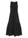 Theory tiered smocked midi dress - Black