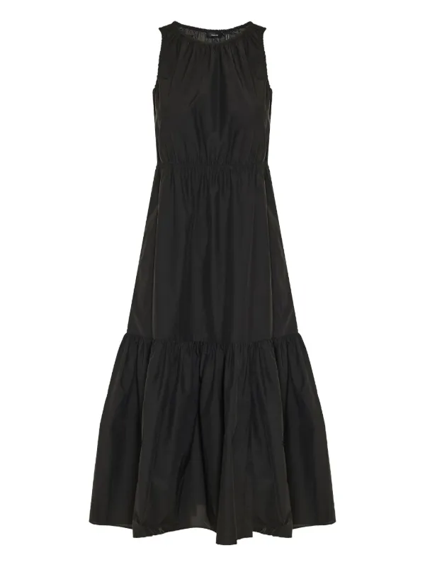 chinese dress ladies Theory Layered Trumpet Dress in Crepe Knit Black main image 1
