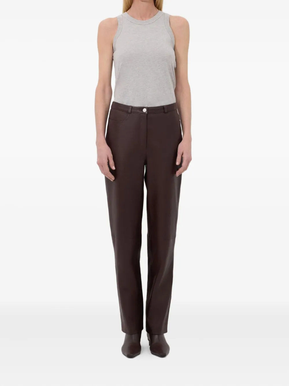 LouLou de Saison Cobe leren broek - Bruin