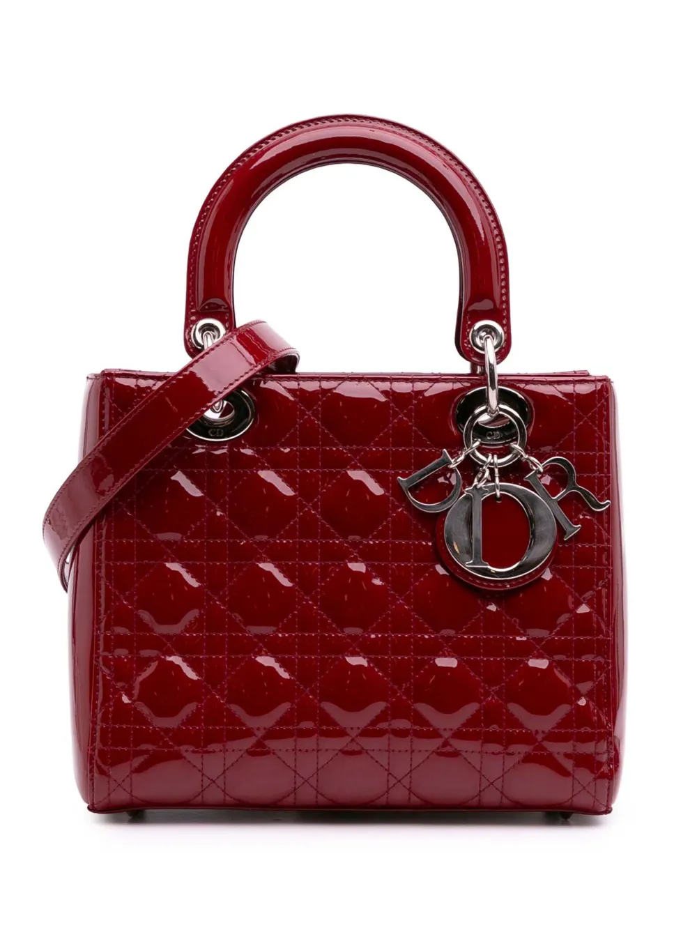 Christian Dior Pre-Owned 2016 Medium Patent Cannage Lady Dior satchel Christian Dior Pre-Owned 2016 Medium Patent Cannage Lady Dior satchel
