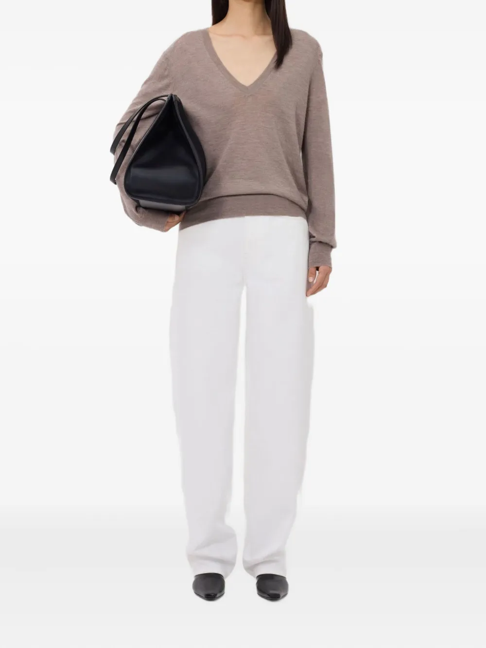 LouLou de Saison Julio V-neck cashmere sweater Bruin