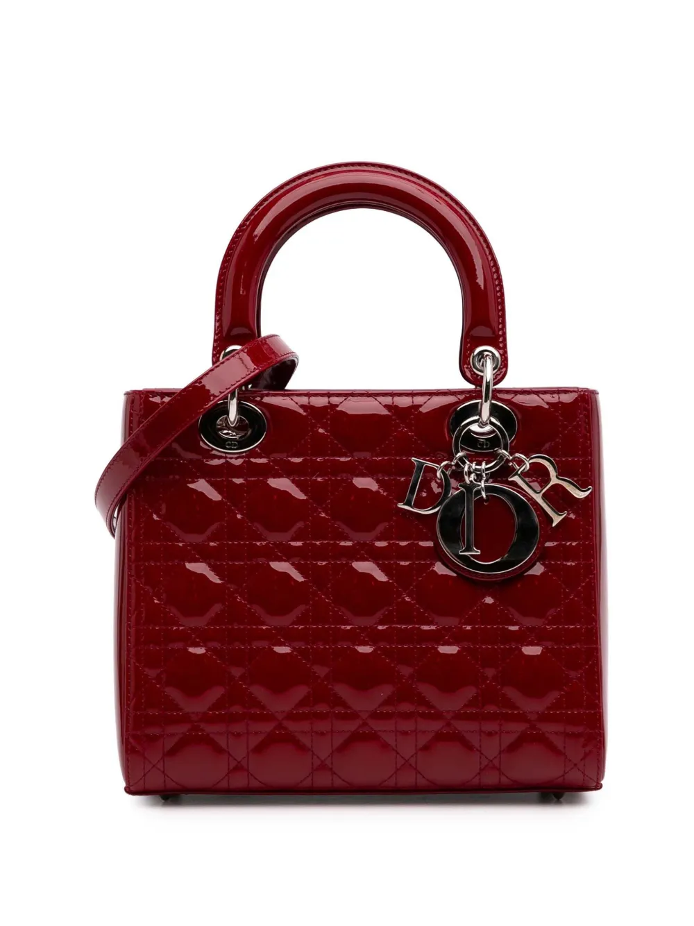 Christian Dior Pre-Owned 2014 Medium Patent Cannage Lady Dior satchel Christian Dior Pre-Owned 2014 Medium Patent Cannage Lady Dior satchel