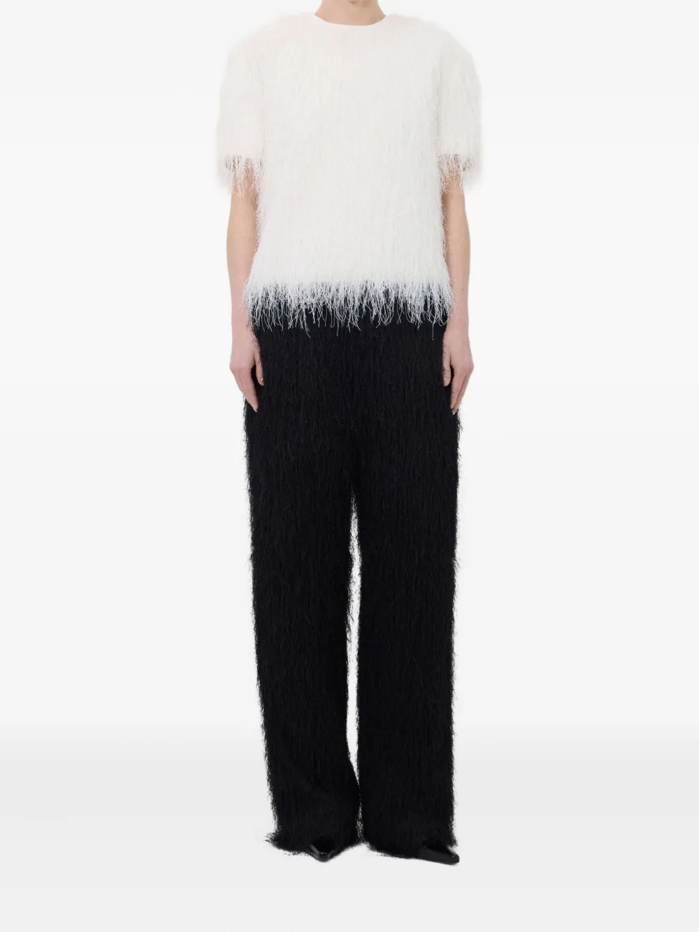 LouLou de Saison Reed broek met franje - Zwart