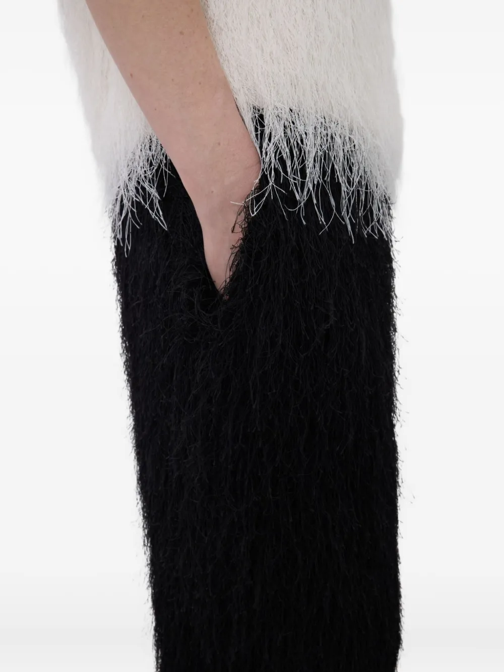 LouLou de Saison Reed broek met franje Zwart