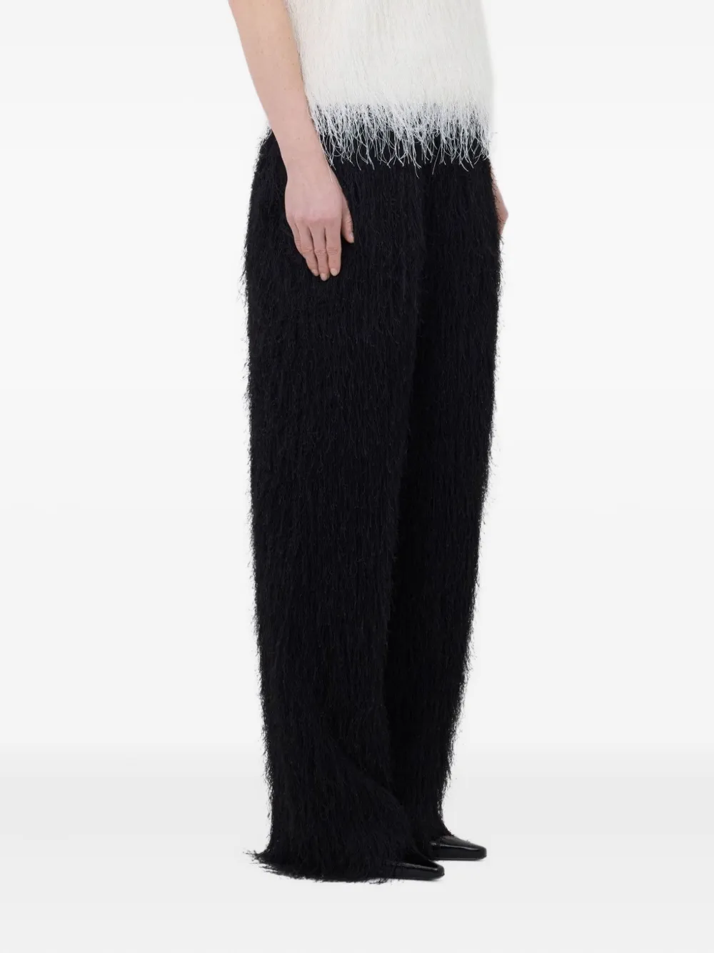 LouLou de Saison Reed broek met franje Zwart