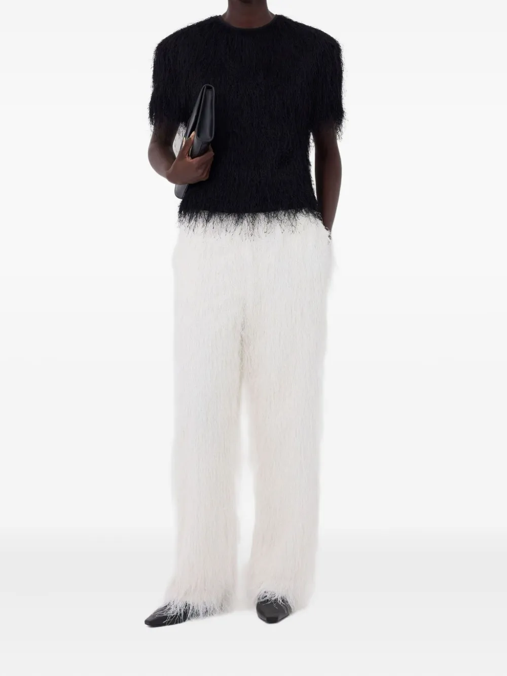LouLou de Saison Reed broek met franje - Wit