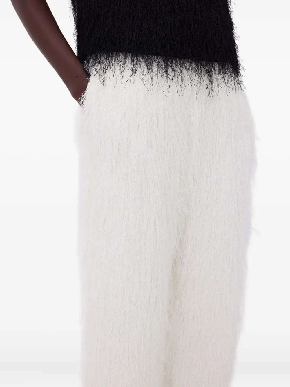 LouLou de Saison Reed broek met franje Wit