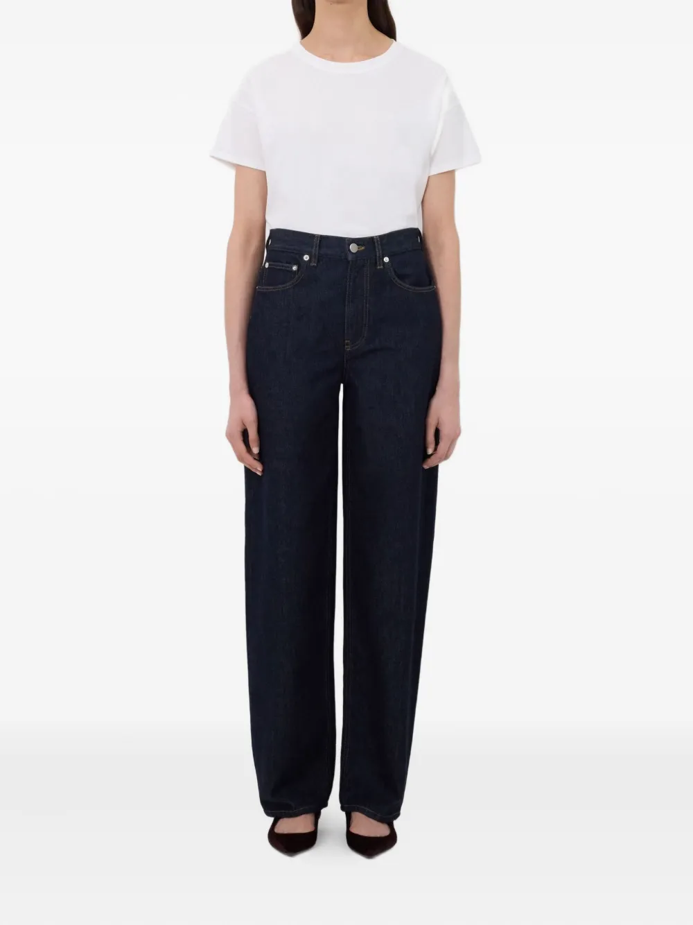 LouLou de Saison Samur jeans met vijf zakken en logopatch - Blauw