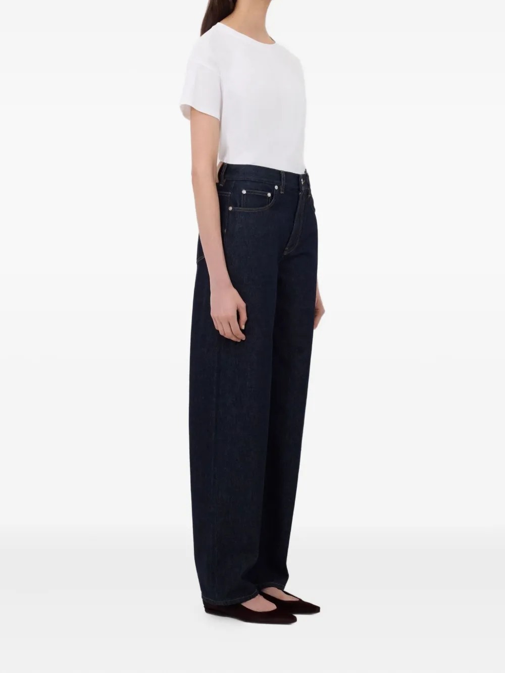 Loulou De Saison Samur Five-pocket Logo-patch Jeans In Blue