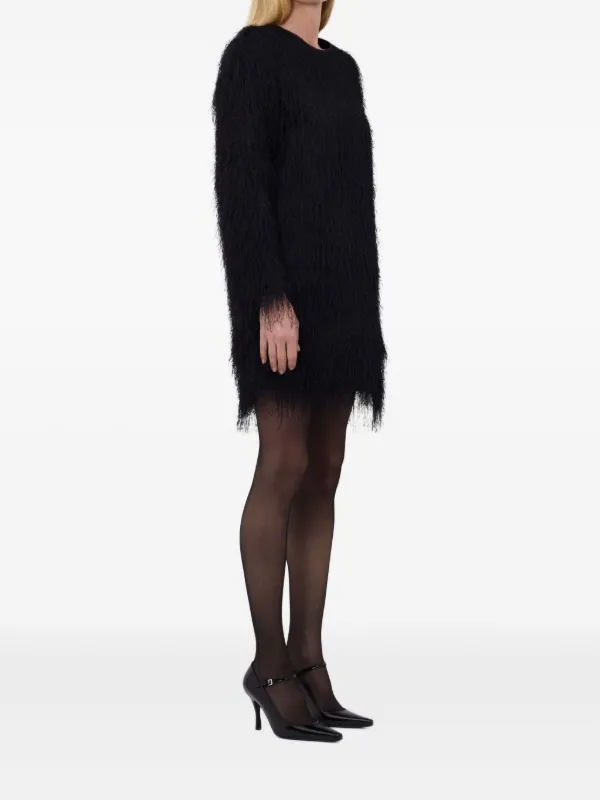 LouLou De Saison Tina Fringed long-sleeve Mini Dress | Black | FARFETCH ID LouLou De Saison Tina Fringed long-sleeve Mini Dress | Black | FARFETCH ID