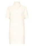 LouLou de Saison Elton mock-neck short-sleeve dress - White
