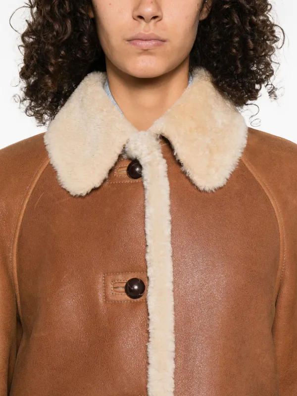Manteau Homme Veste 3/4 Peau de Mouton Shearling véritable Style