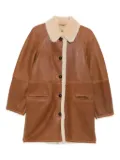 ISABEL MARANT shearling-trim coat - Brown