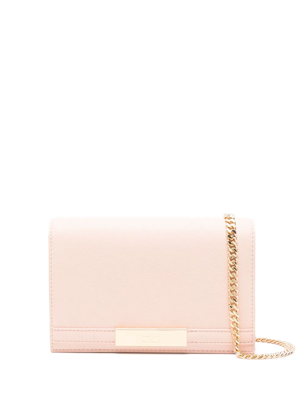 Elisabetta Franchi gold-tone-plaque chain shoulder bag Beige