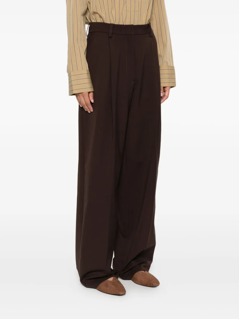 THELATEST Broek met geplooide zak Bruin