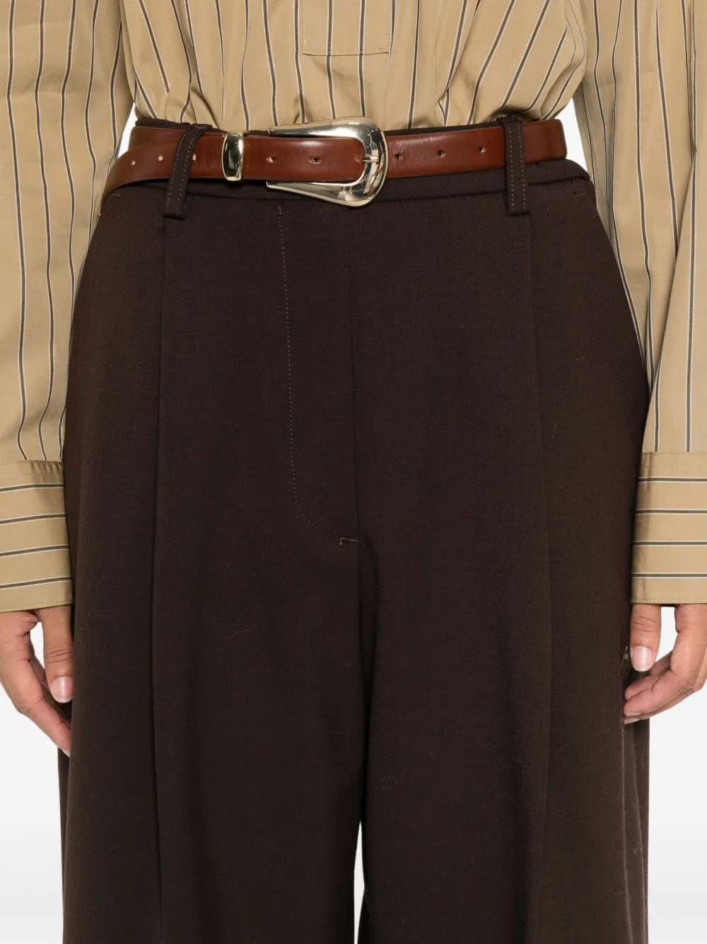 THELATEST Broek met geplooide zak Bruin