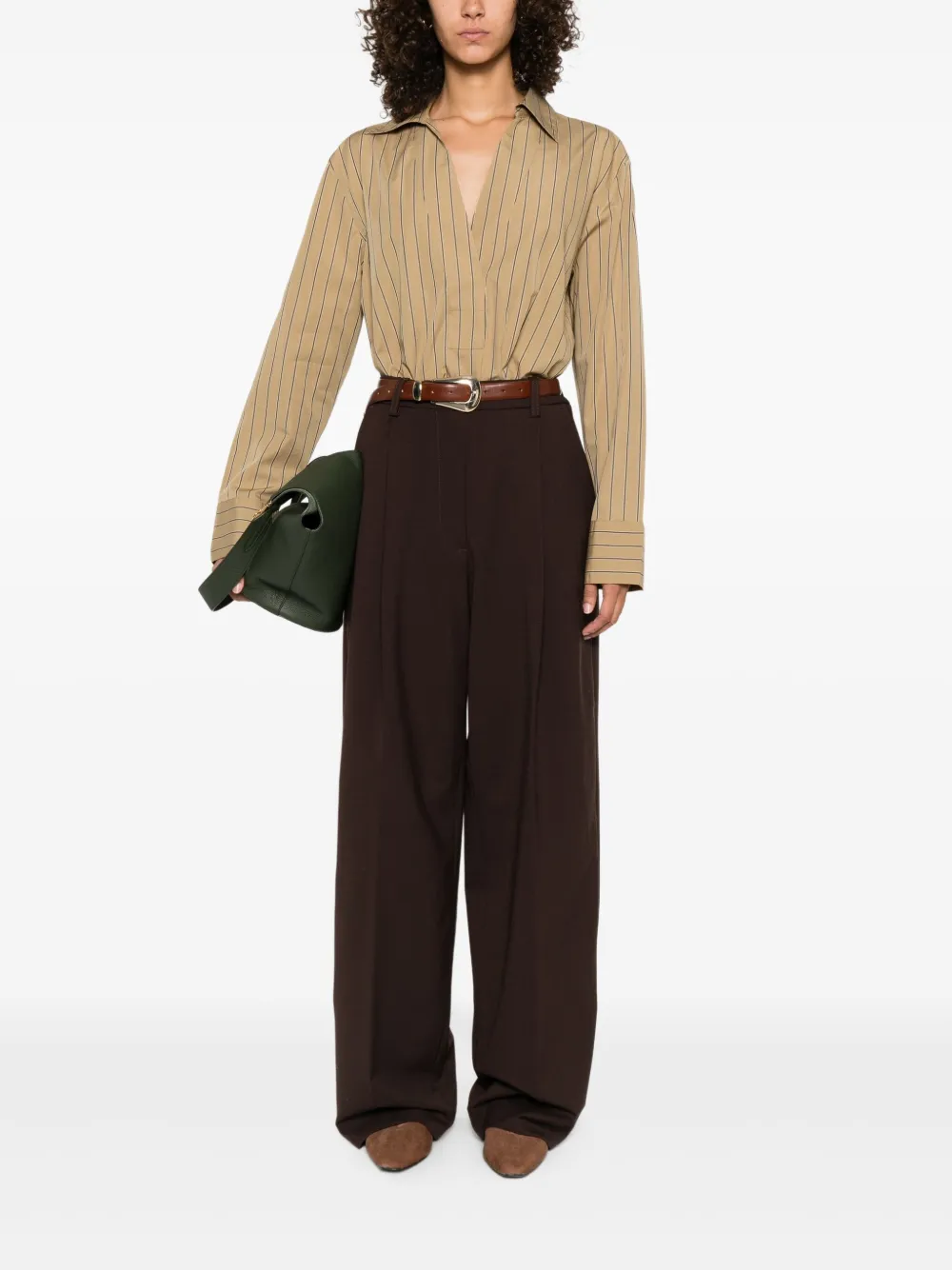 THELATEST Broek met geplooide zak Bruin
