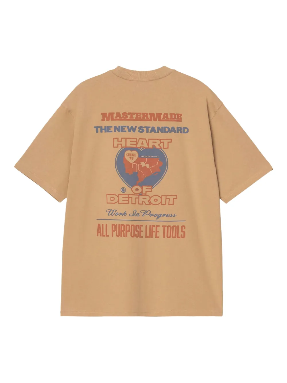 Carhartt WIP Detroit T-shirt met heat Bruin