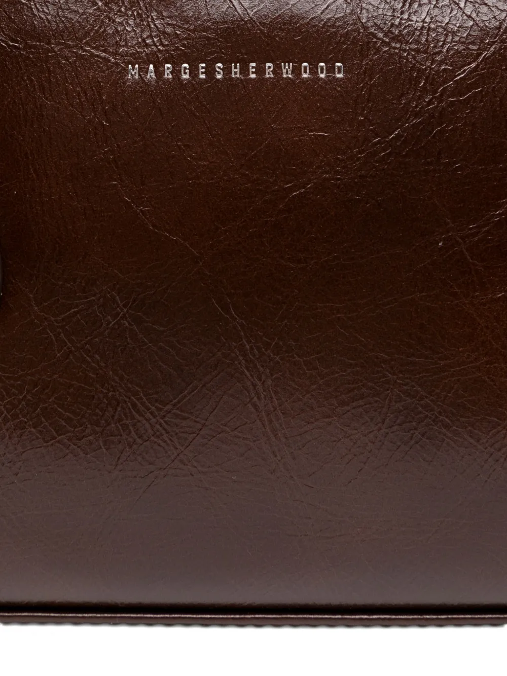 Marge Sherwood Medium schoudertas met logodetail Bruin