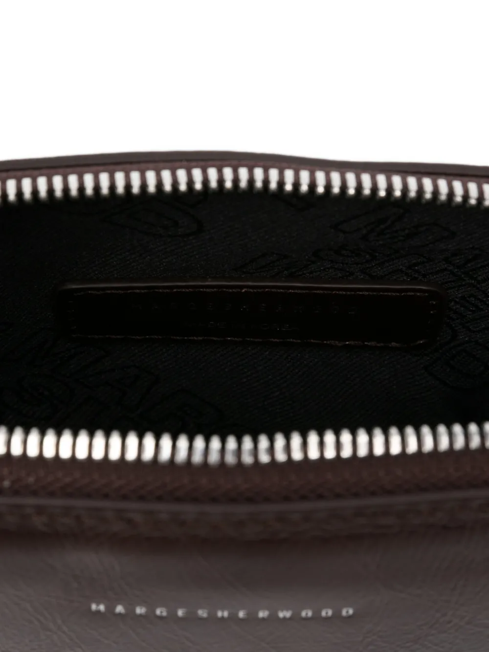 Marge Sherwood Medium schoudertas met logodetail Bruin