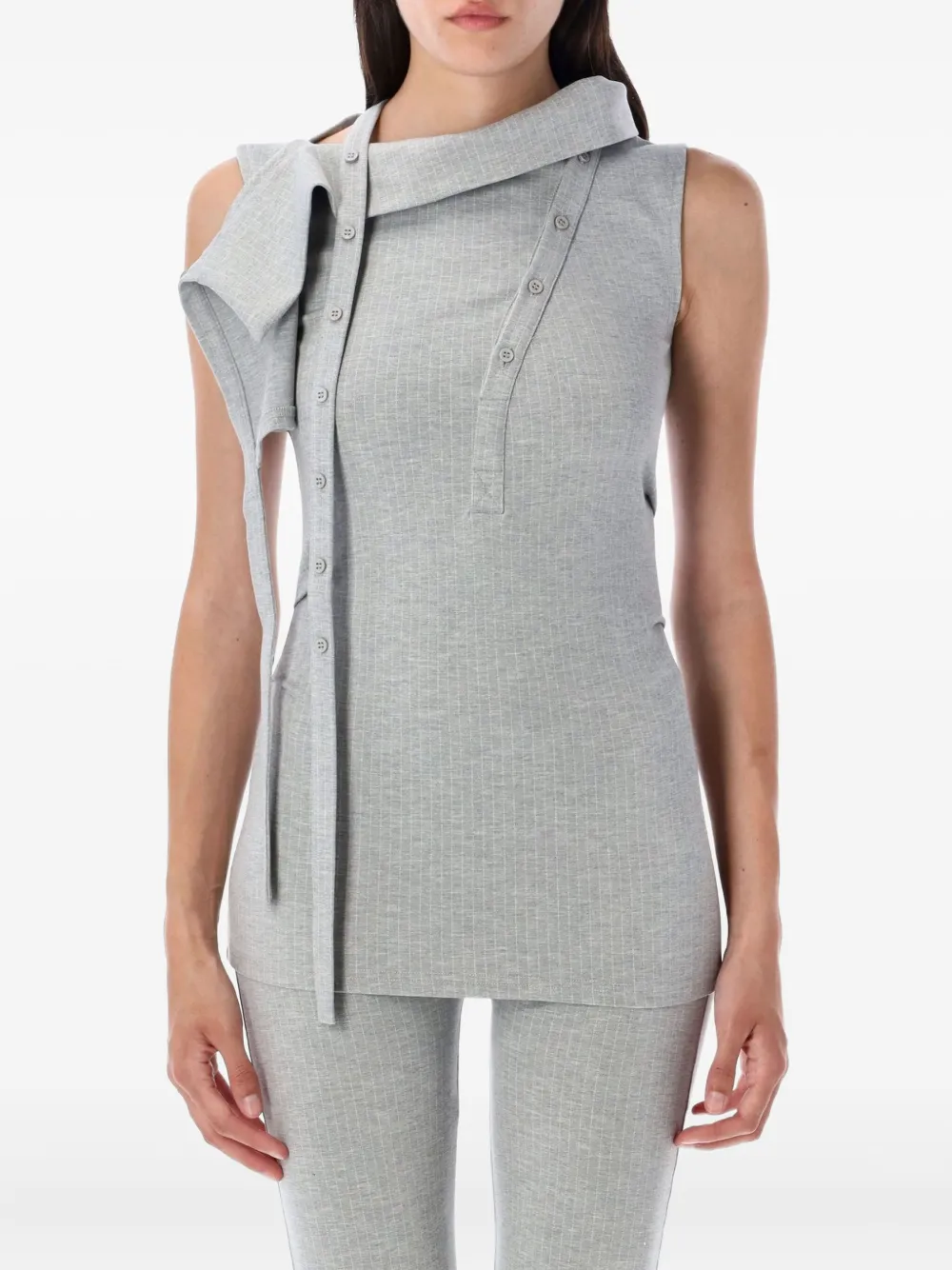 Ottolinger button sleeveless top Grijs