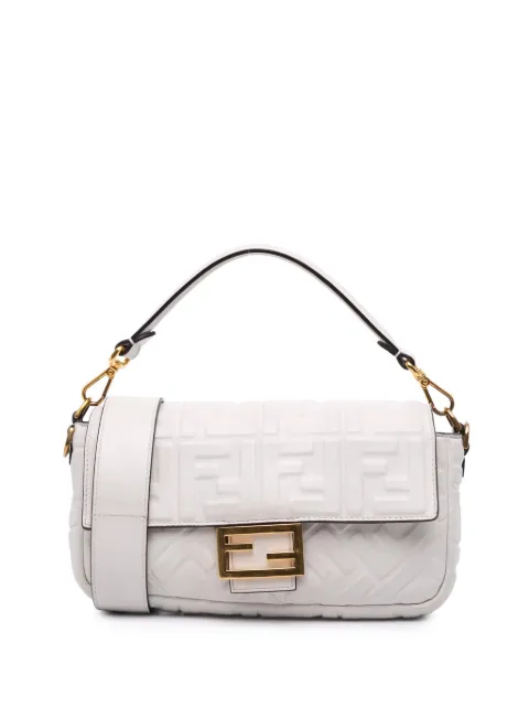 Fendi Pre-Owned 2010-2025 Zucca Embossed Leather Baguette satchel
