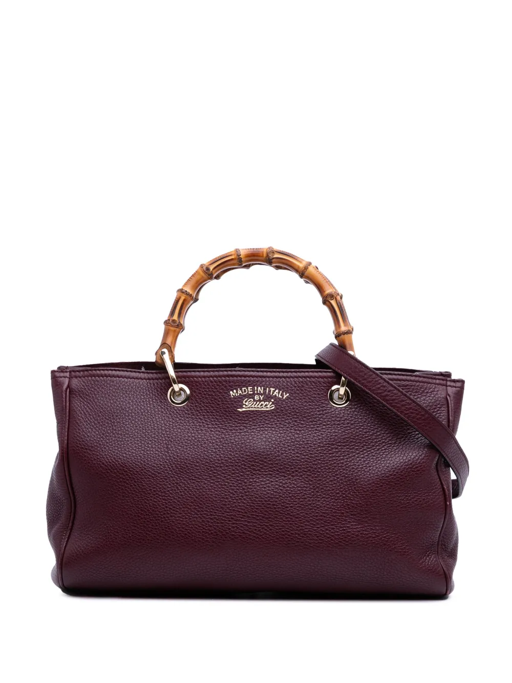 Gucci Pre-Owned 2016-2025 ミディアム カーフスキン バンブー ショッパー サッチェルバッグ - レッド Gucci Pre-Owned 2016-2025 ミディアム カーフスキン バンブー ショッパー サッチェルバッグ - レッド