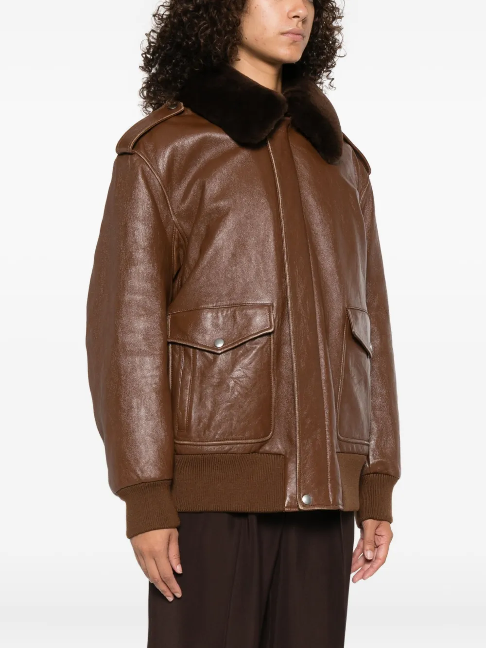 Prada Jack met contrasterende kraag Bruin