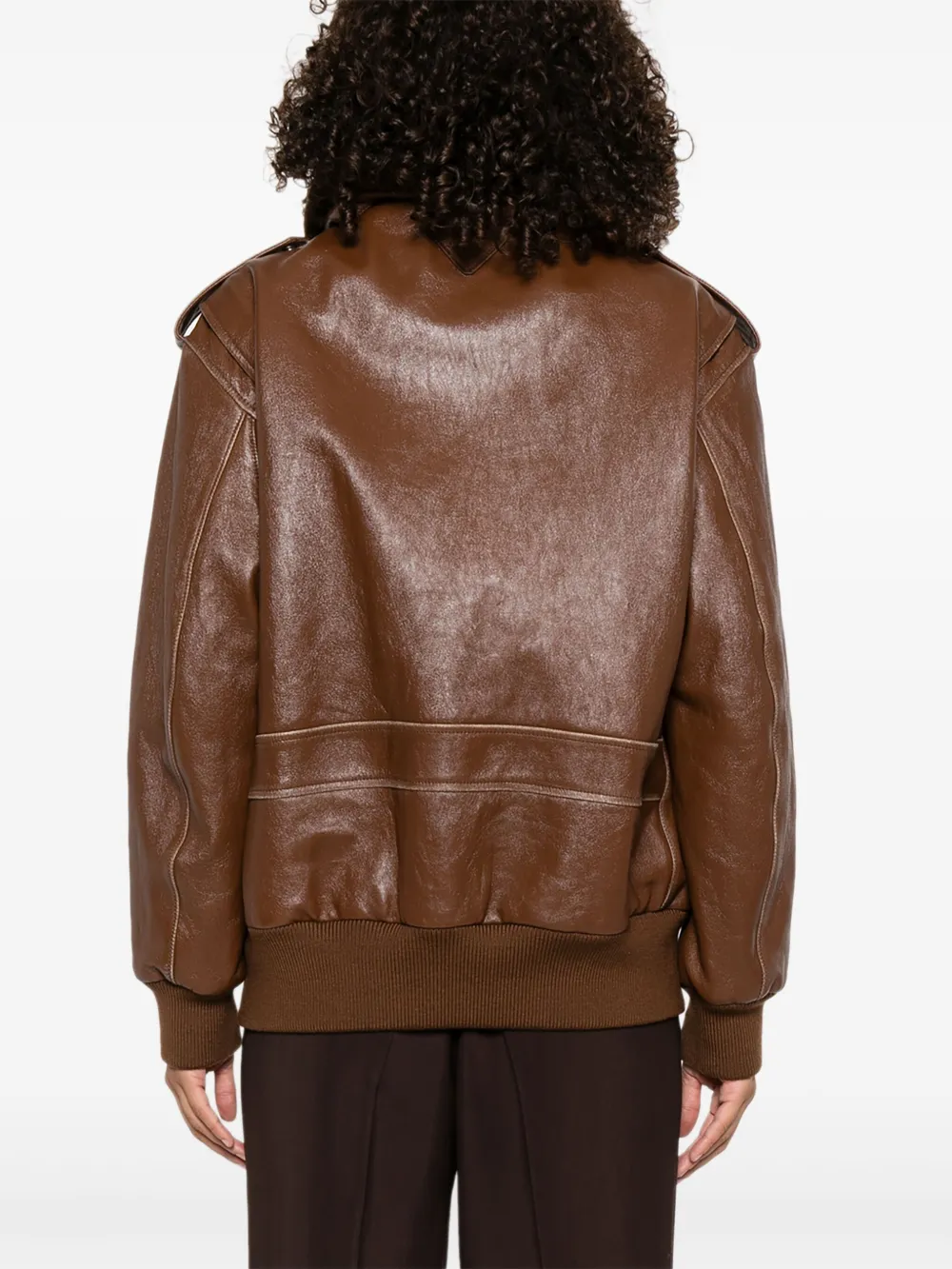 Prada Jack met contrasterende kraag Bruin