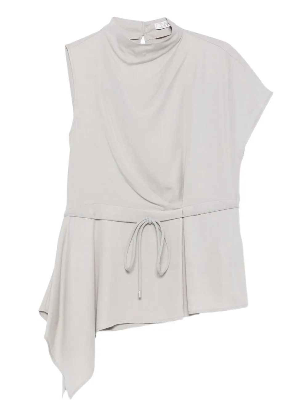 asymmetric crater-neck top
