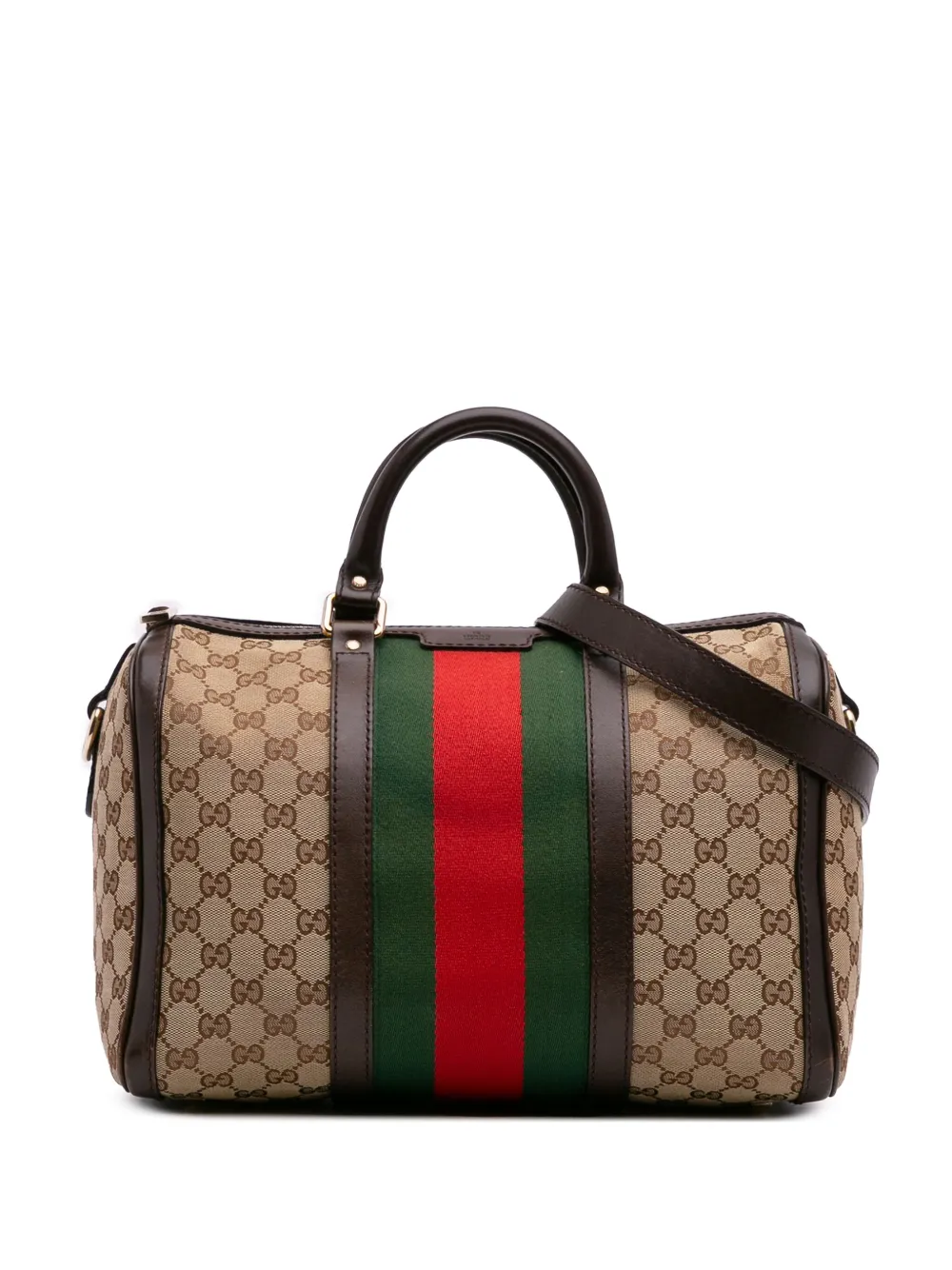 Gucci Pre-Owned 2016-2025 GG Canvas Web Joy Boston Bag satchel - ブラウン Gucci Pre-Owned 2016-2025 GG Canvas Web Joy Boston Bag satchel - ブラウン