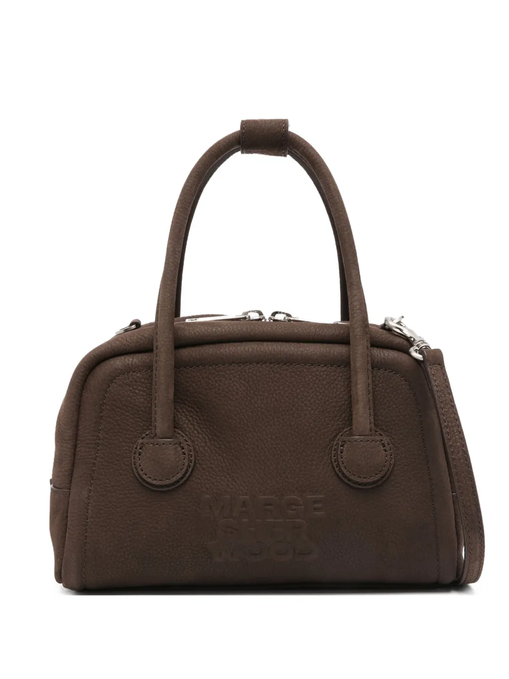 Marge Sherwood embossed-logo top-handle mini bag - ブラウン Marge Sherwood embossed-logo top-handle mini bag - ブラウン