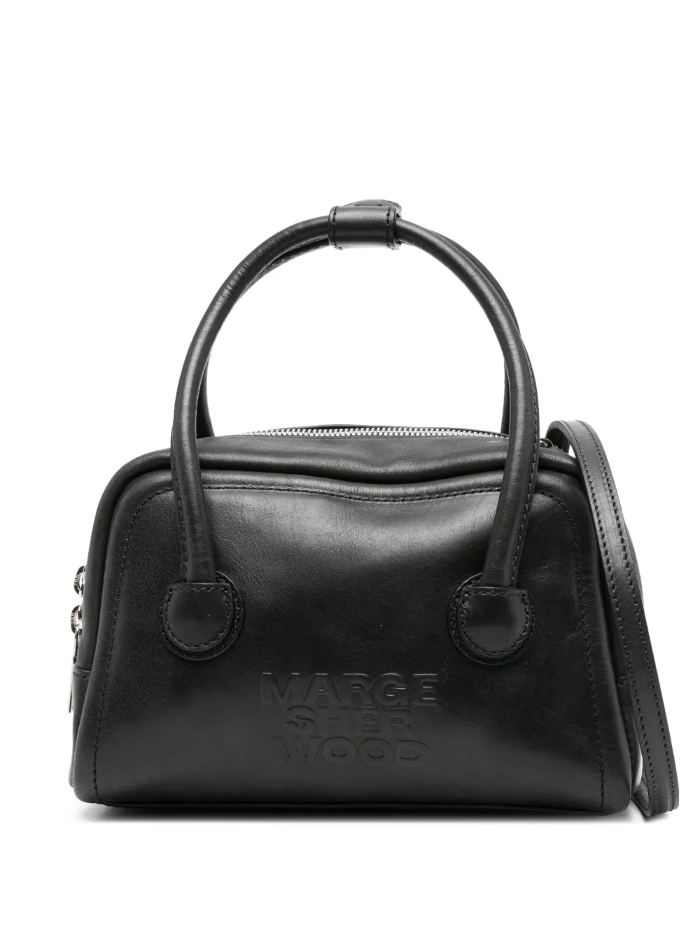 embossed-logo mini tote bag
