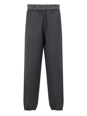 パンツ MIU MIU PINSTRIPED WOOL TROUSERS WITH ELASTIC WAISTBAND Black Pinstriped Pants | Miu Miu