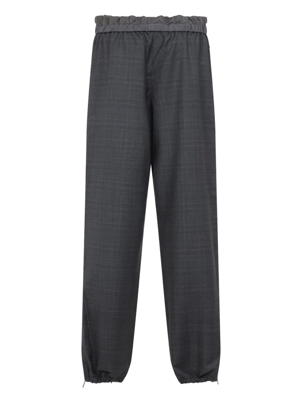 Miu Geruite trainingsbroek met elastische taille Grijs