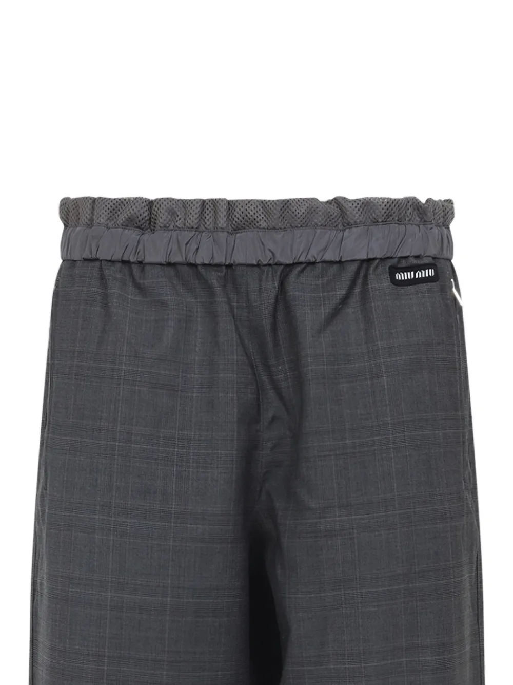 Miu Geruite trainingsbroek met elastische taille Grijs