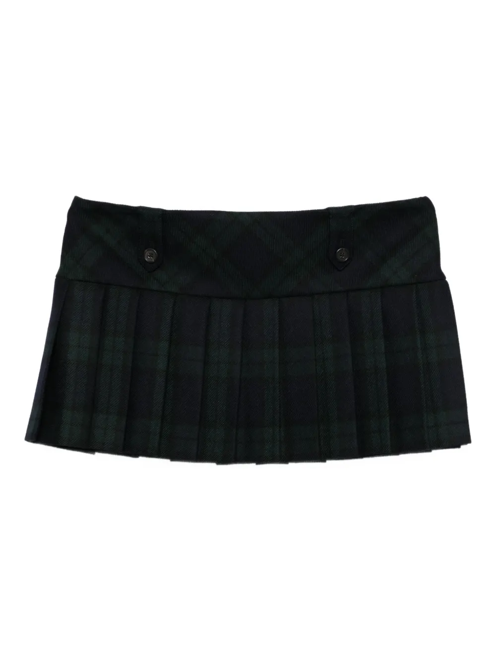 Miu Geruite mini-plooirok Blauw