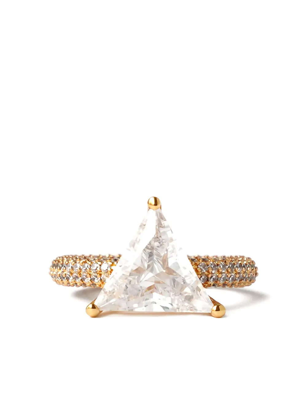 Izabel Display Mega Triangle pavé ring | Gold | Image 1