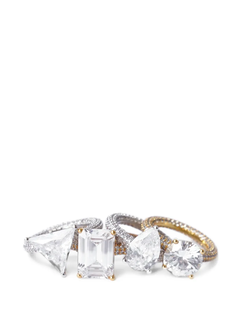 Izabel Display Mega Triangle Ring mit Pavé - Silber
