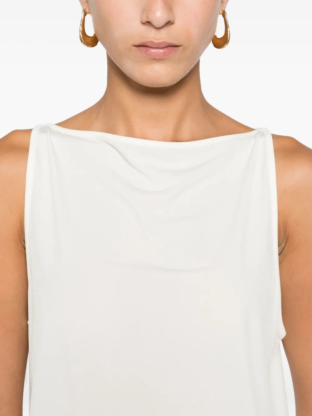 Vince Boat-neck Sleeveless Top In Neutral