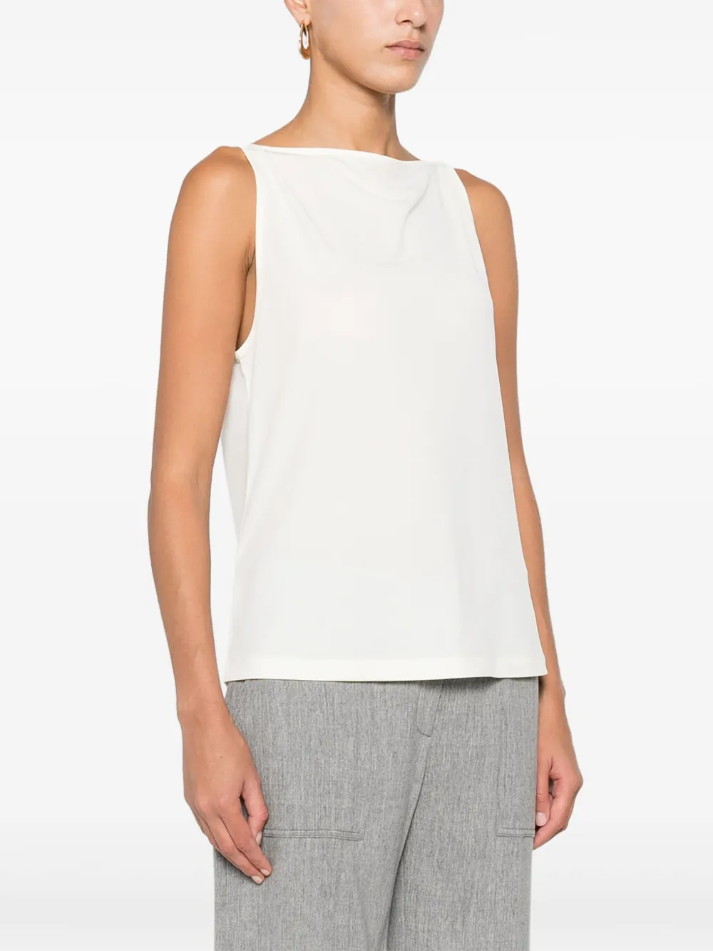Vince Boat-neck Sleeveless Top In Neutral