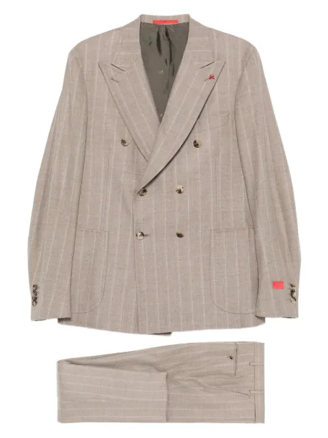 Isaia costume croisé à fines rayures