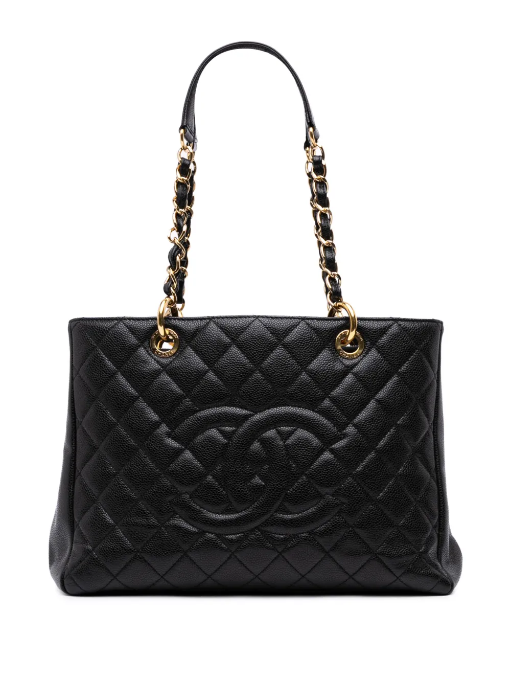 CHANEL Pre-Owned 2013-2014 Caviar Grand Shopping tote bag - ブラック CHANEL Pre-Owned 2013-2014 Caviar Grand Shopping tote bag - ブラック