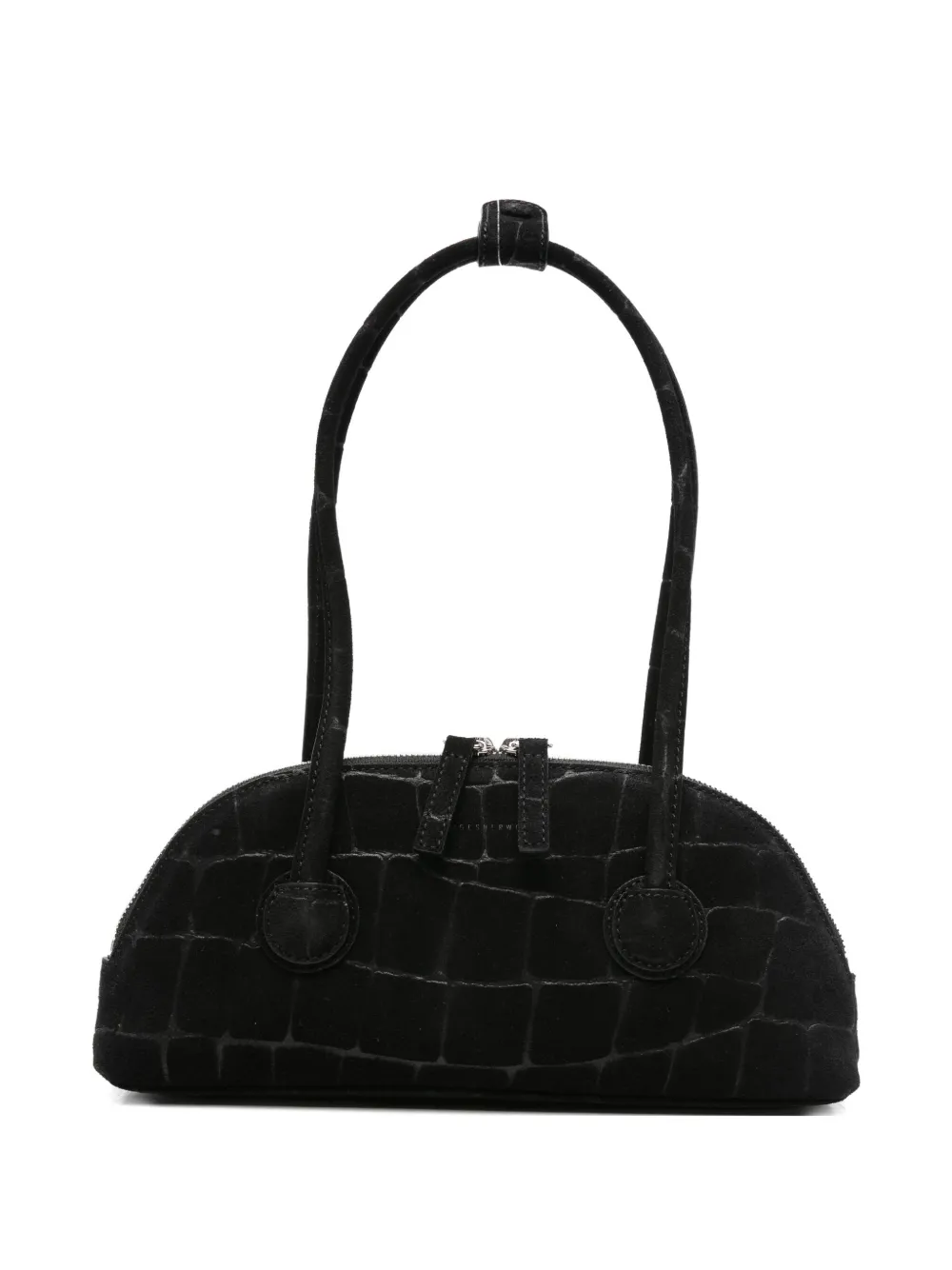 Margesherwood Bessette Croc-effect Calf-suede Tote Bag In Black