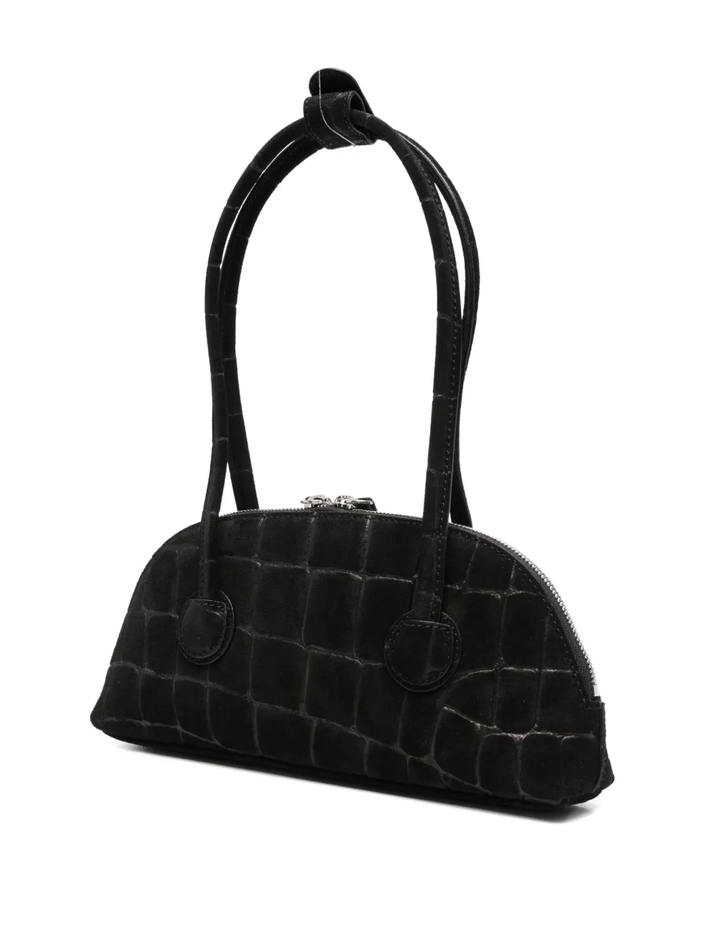 Margesherwood Bessette Croc-effect Calf-suede Tote Bag In Black