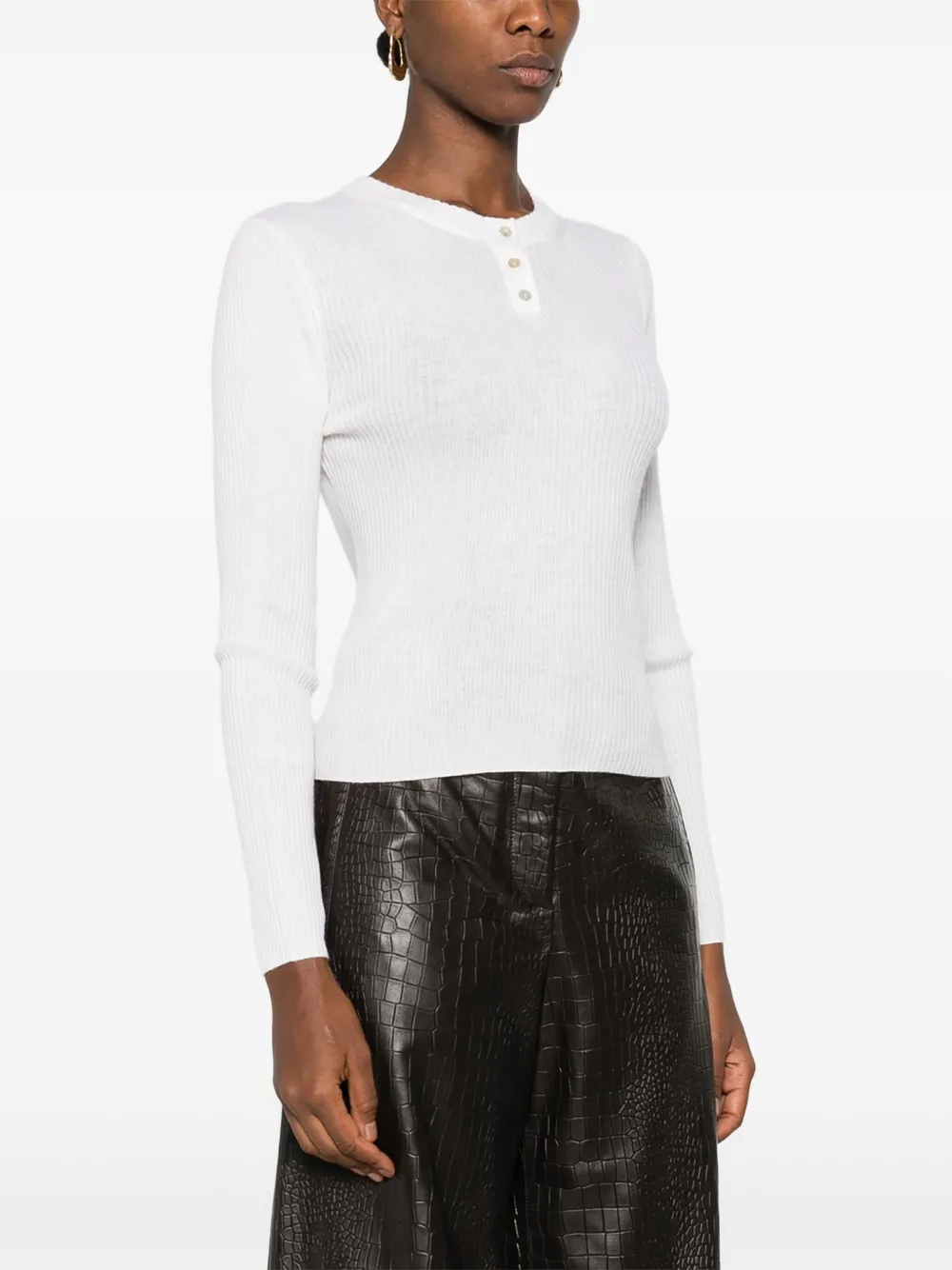 Vince Ribbed Top In White